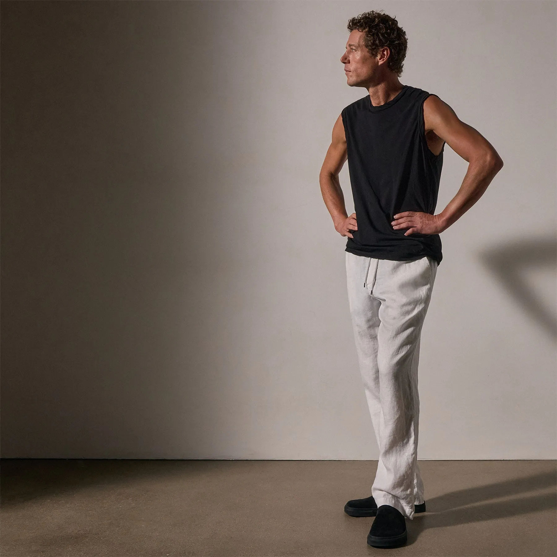 Relaxed Linen Pant - White