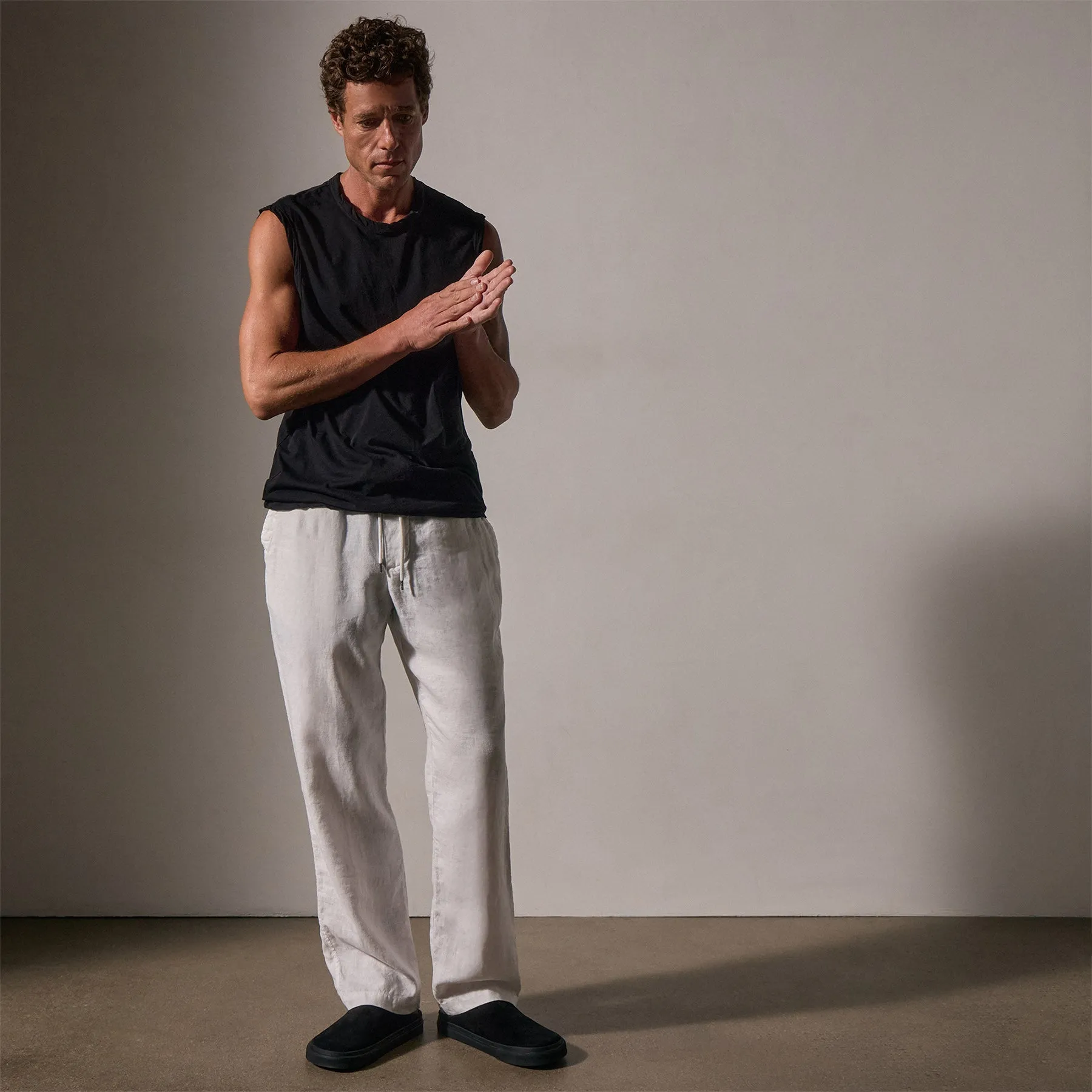 Relaxed Linen Pant - White