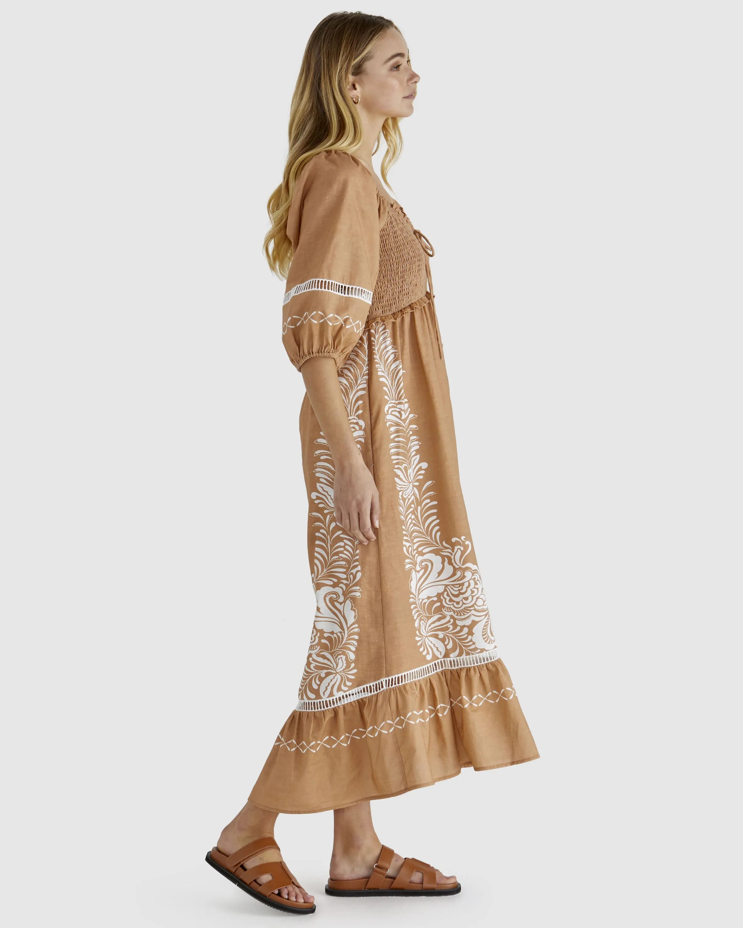 Sass Brandy Dress Chai Print