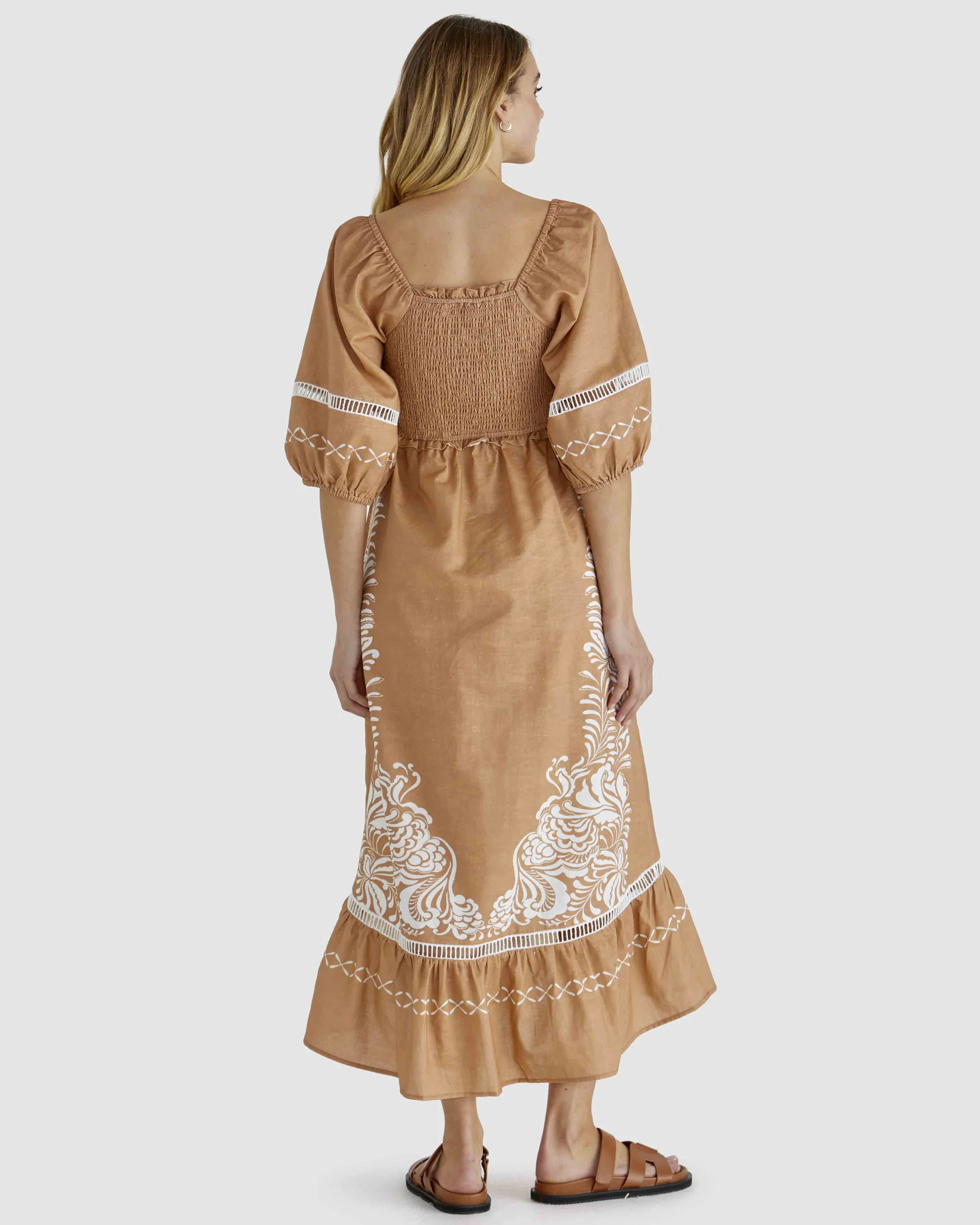 Sass Brandy Dress Chai Print