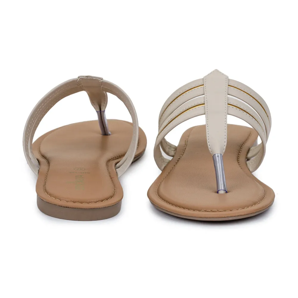 Senorita Casual (Cream) Slippers Sandals For Women CHE-19E By Liberty