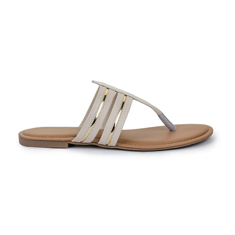 Senorita Casual (Cream) Slippers Sandals For Women CHE-19E By Liberty