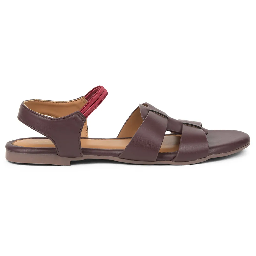 Senorita Maroon Casual Flat Sandal For Women DFL-101 By Liberty
