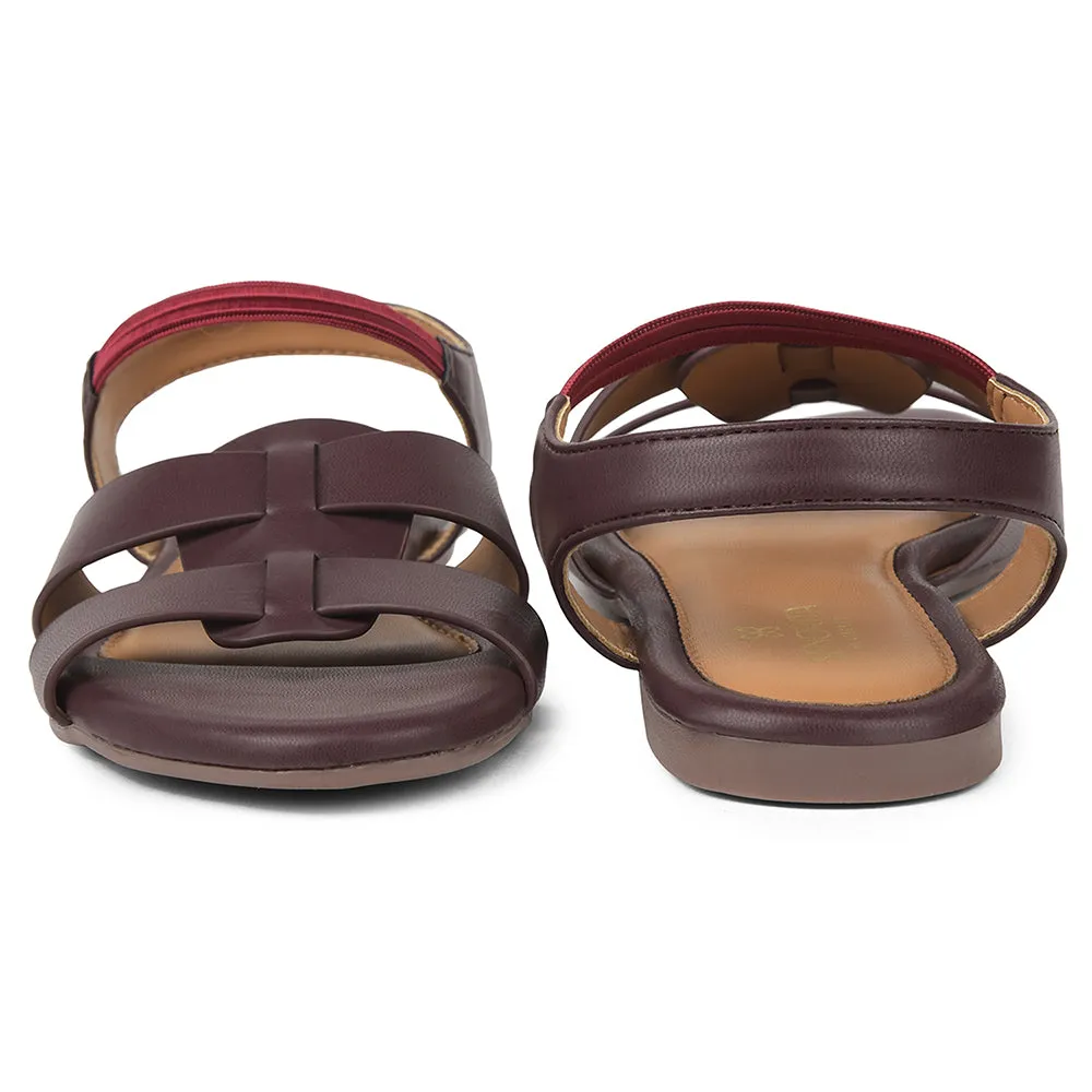 Senorita Maroon Casual Flat Sandal For Women DFL-101 By Liberty