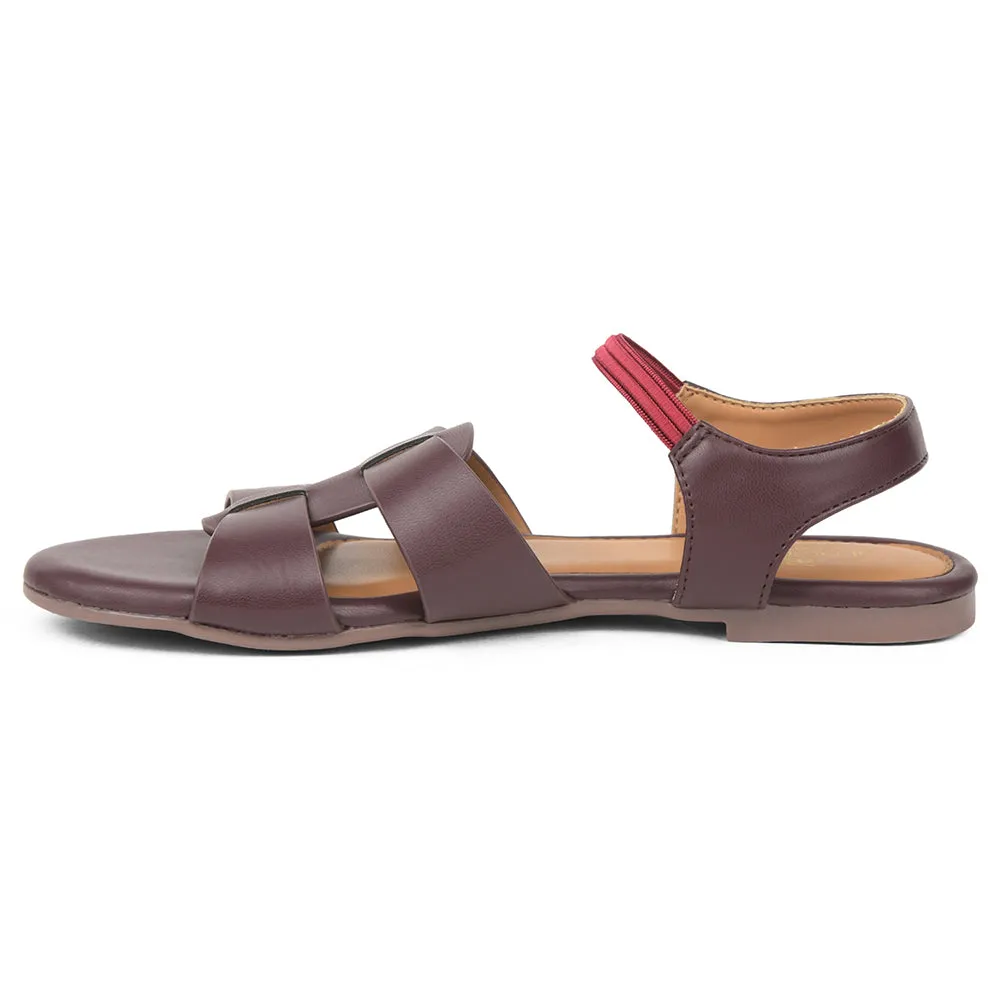 Senorita Maroon Casual Flat Sandal For Women DFL-101 By Liberty