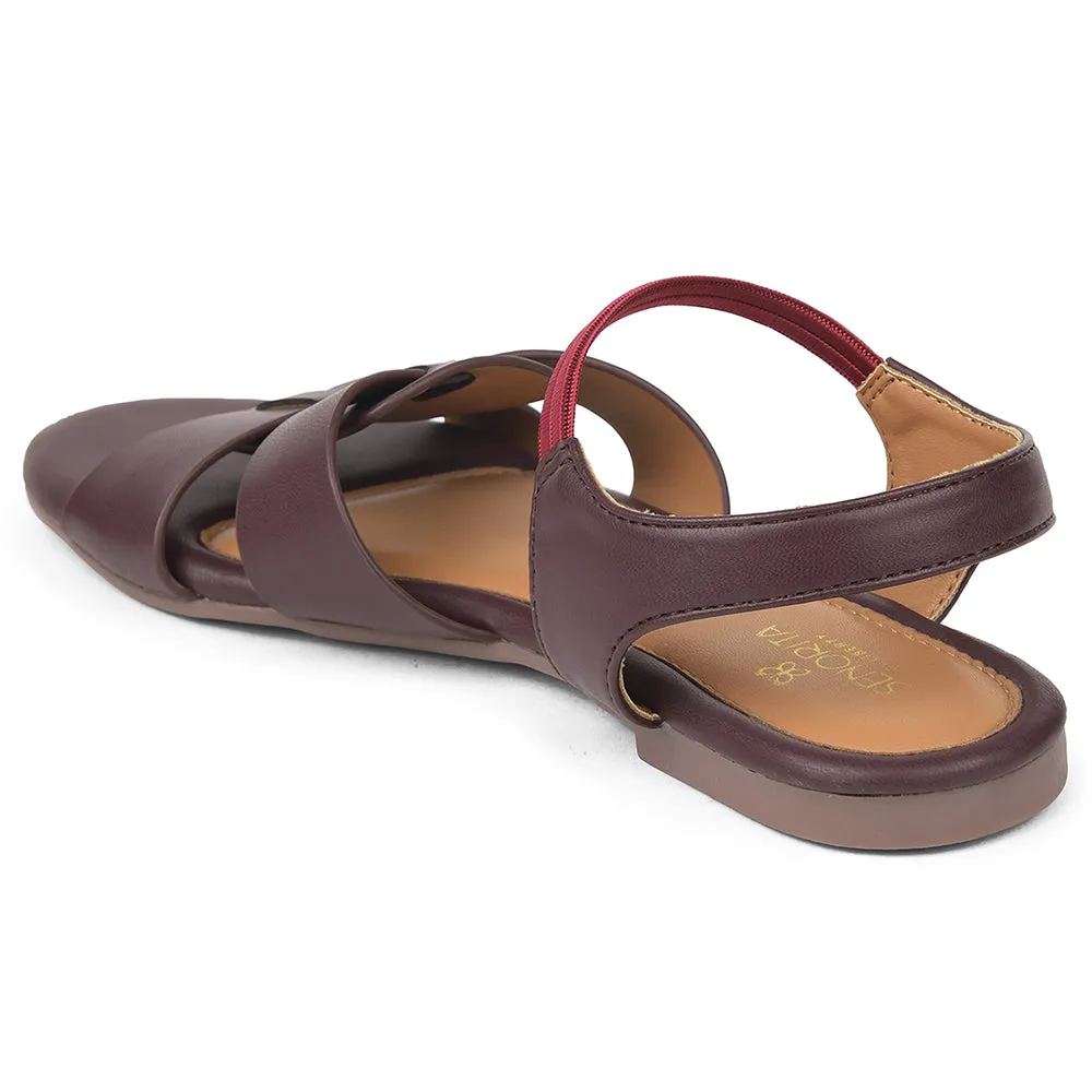 Senorita Maroon Casual Flat Sandal For Women DFL-101 By Liberty