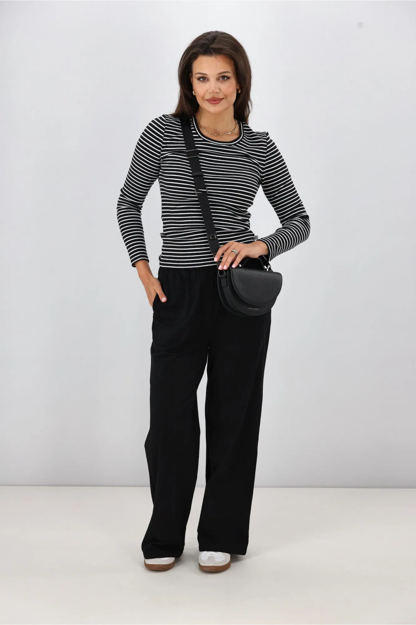 Shine On Essentials Wide Leg Track Pant Black