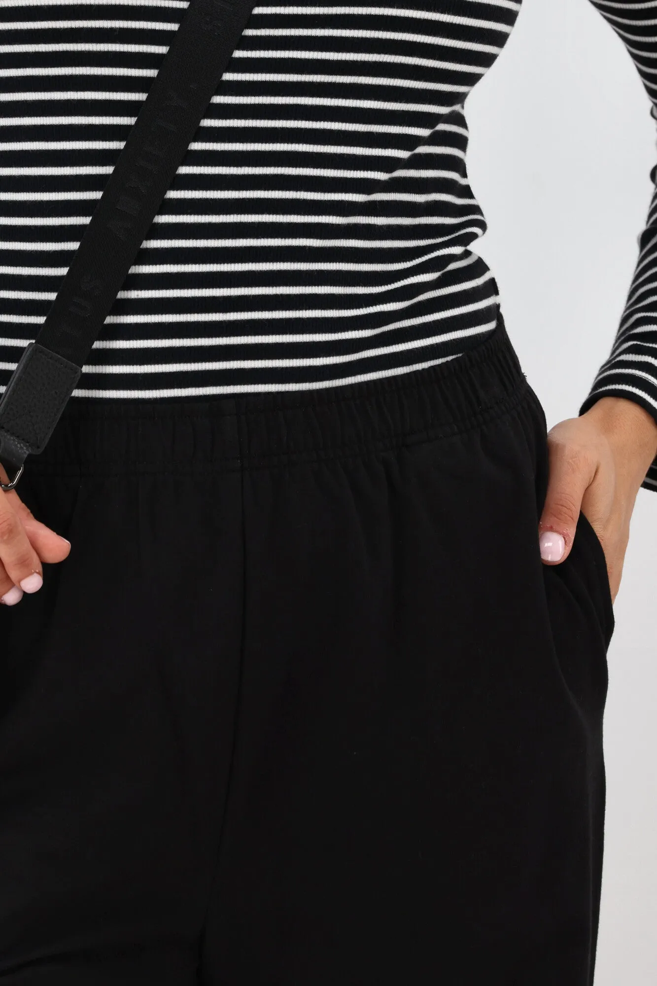 Shine On Essentials Wide Leg Track Pant Black