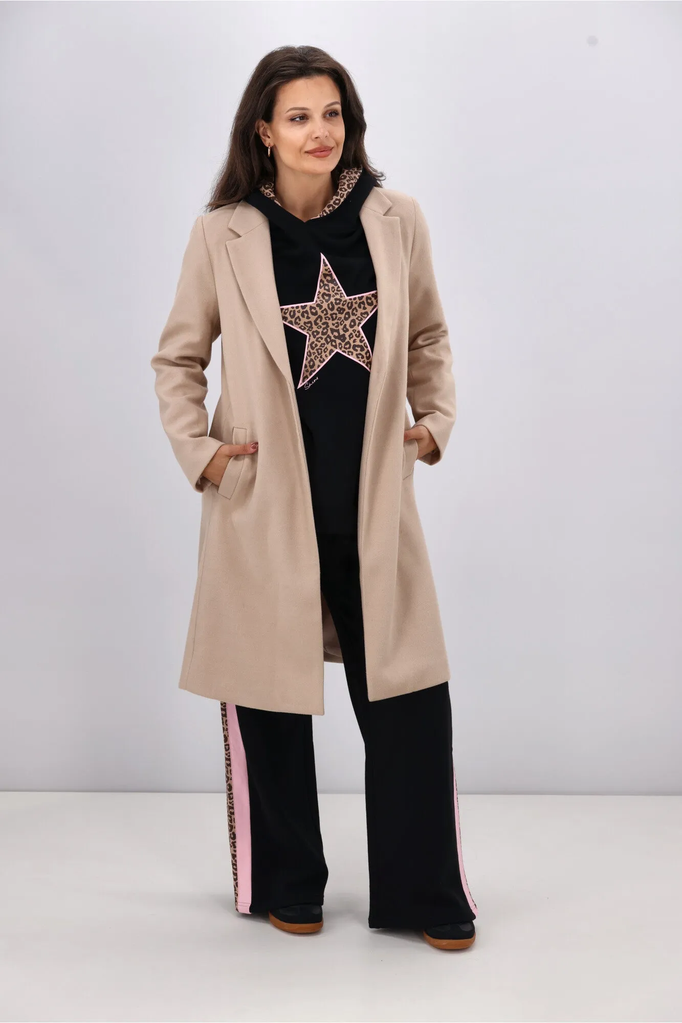 Shine On Label Alice Wide Leg Track Pant Black