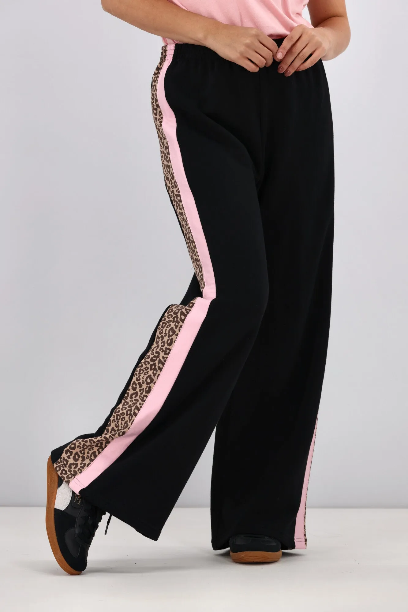 Shine On Label Alice Wide Leg Track Pant Black