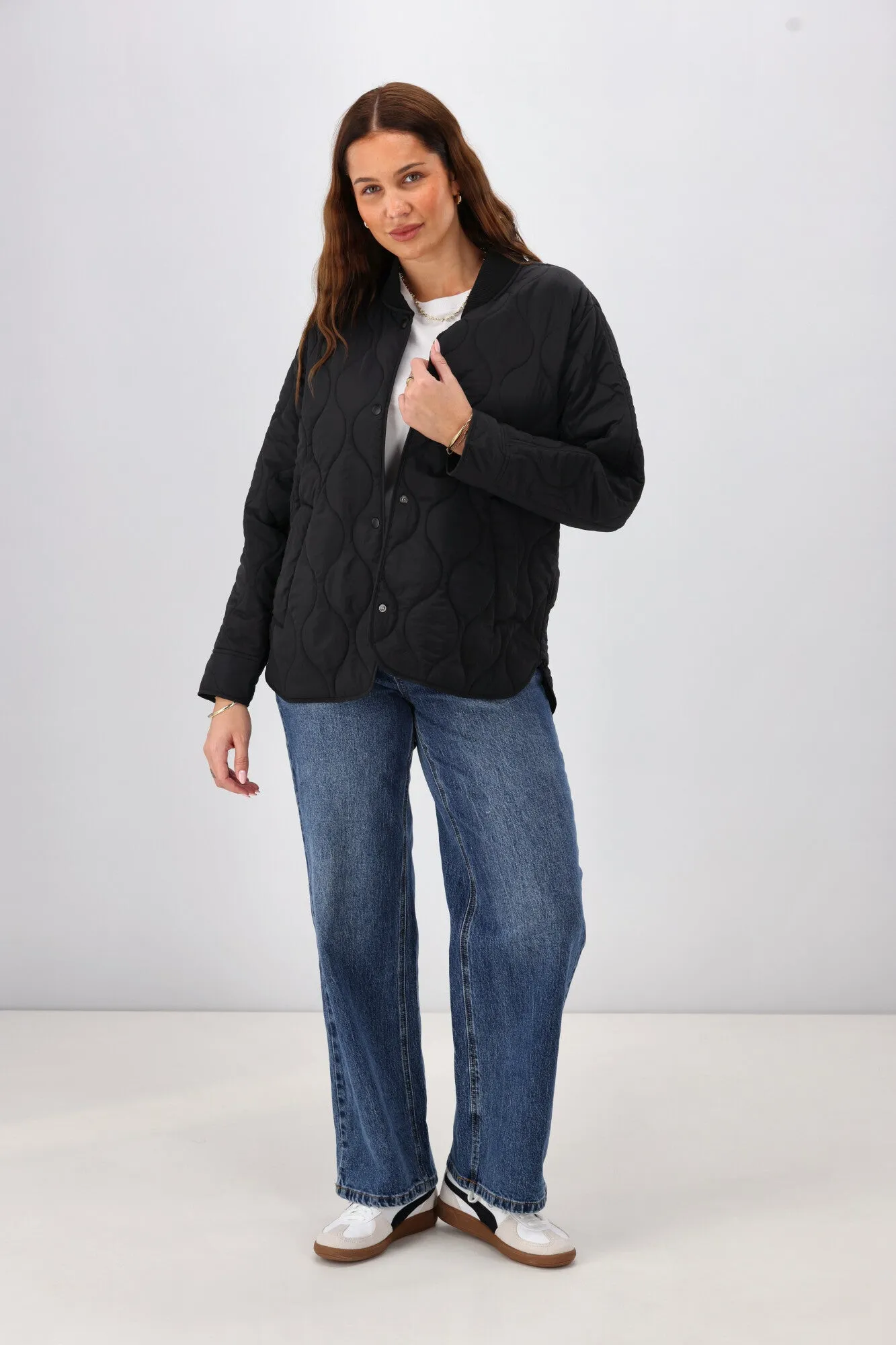 Shine On Label Haven Quilted Jacket Black