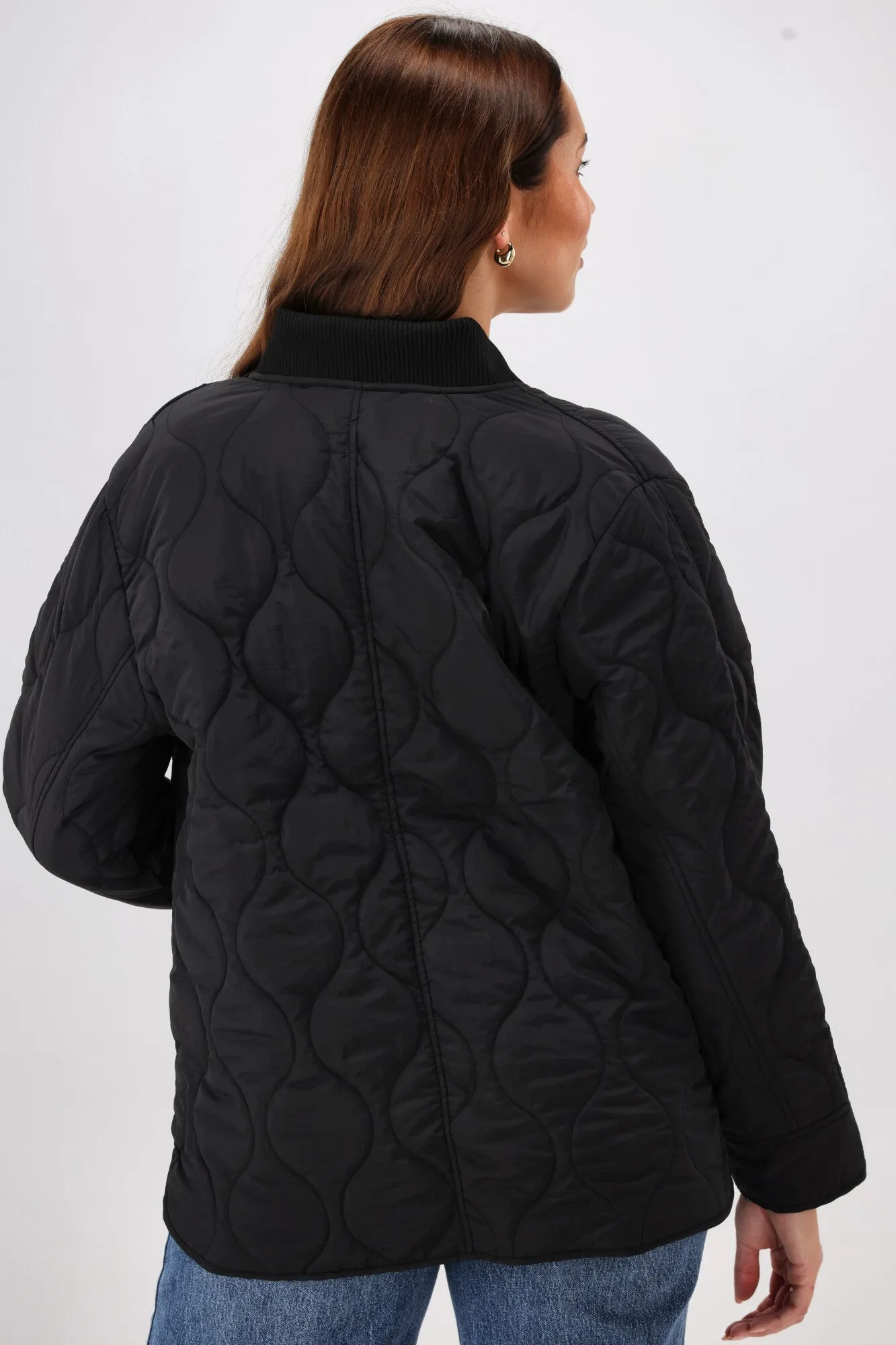 Shine On Label Haven Quilted Jacket Black