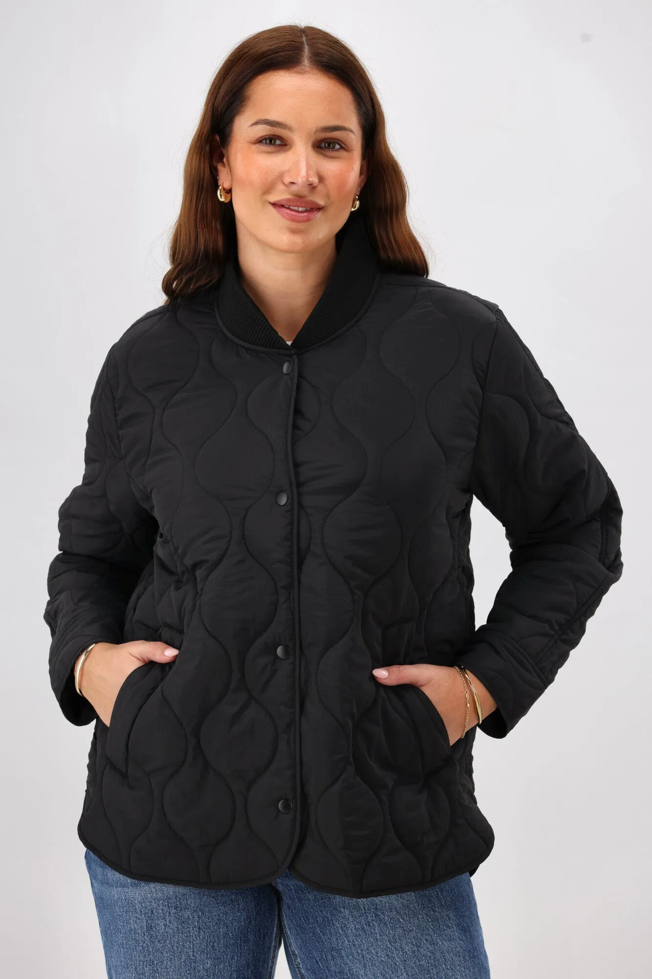 Shine On Label Haven Quilted Jacket Black