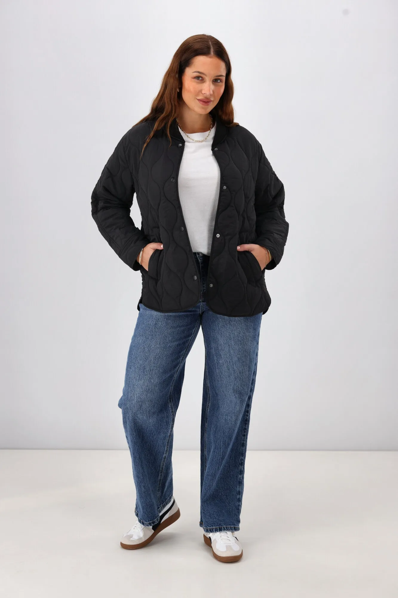 Shine On Label Haven Quilted Jacket Black