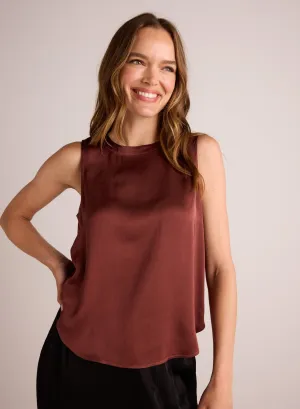 Sleeveless Crew Neck Top - Brandy Wine