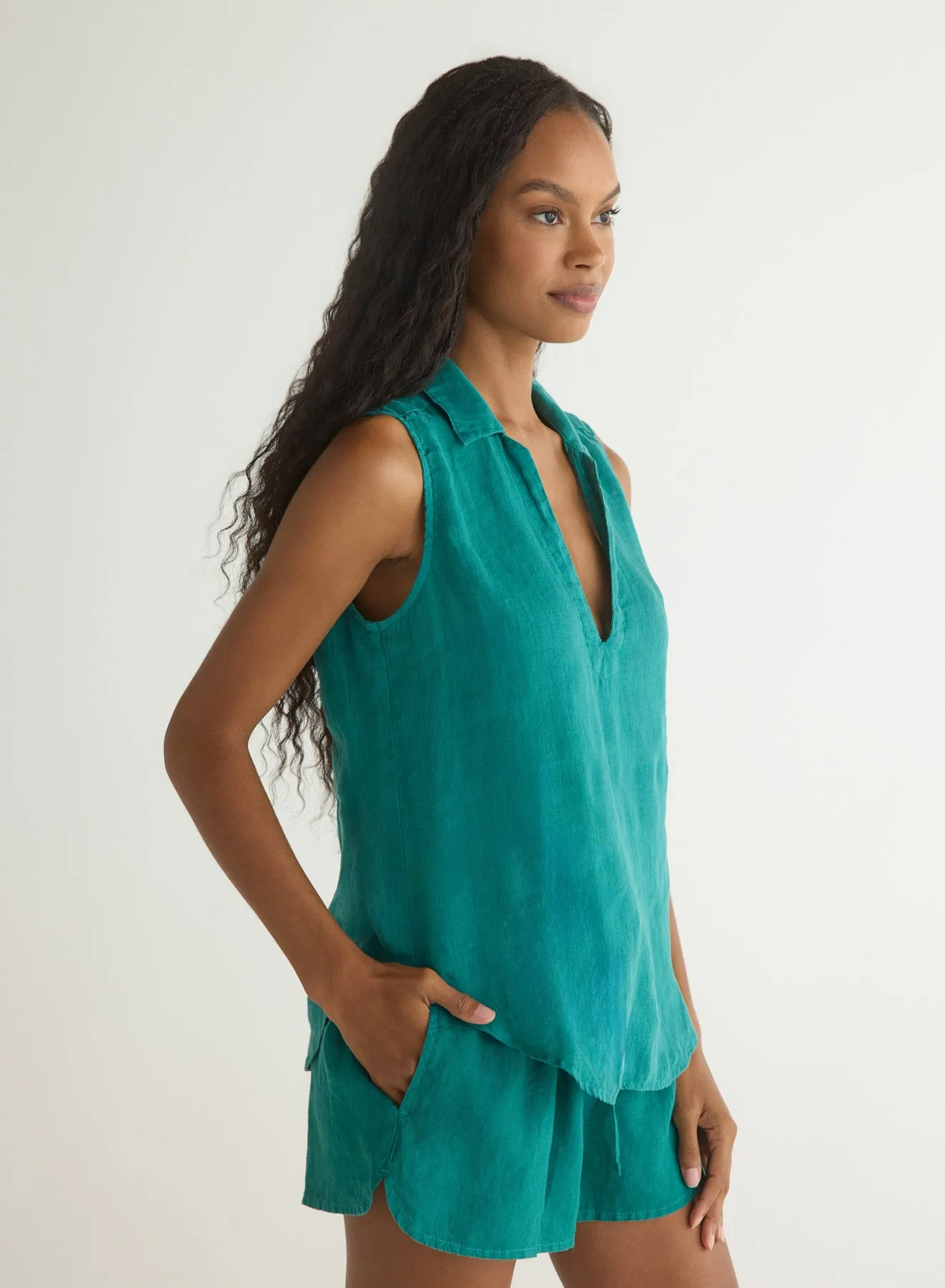 Sleeveless Pullover - Teal Green