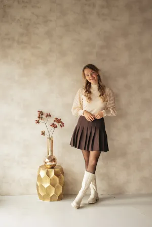 Top beige see through sleeve