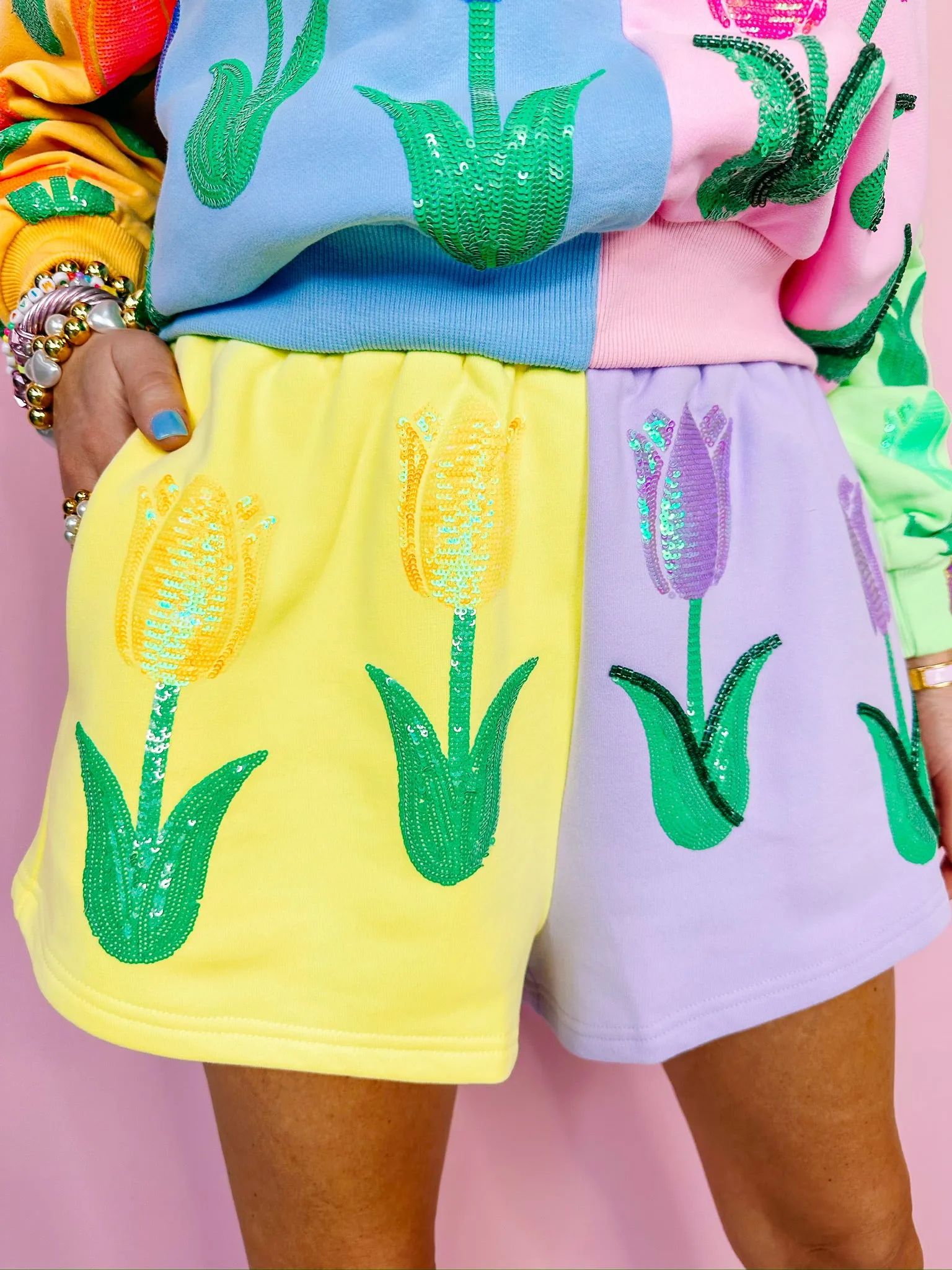 TULIP FIELDS COLORBLOCK SHORTS