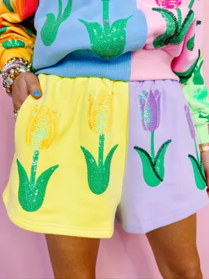 TULIP FIELDS COLORBLOCK SHORTS