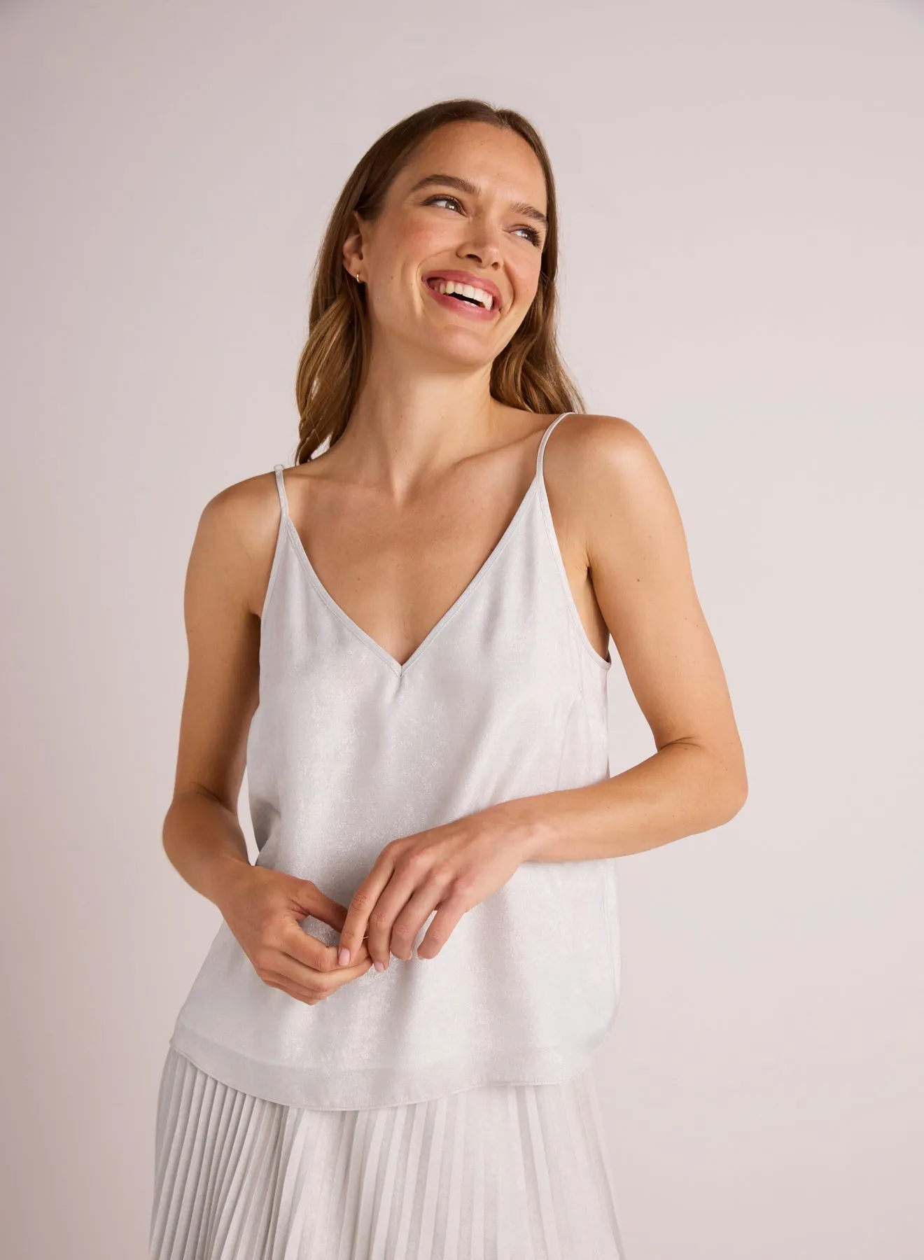 V-Neck Cami - Metallic Opal
