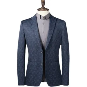 West Louis™ Boutique Fashion Slim Blue Plaid Casual Business Blazer