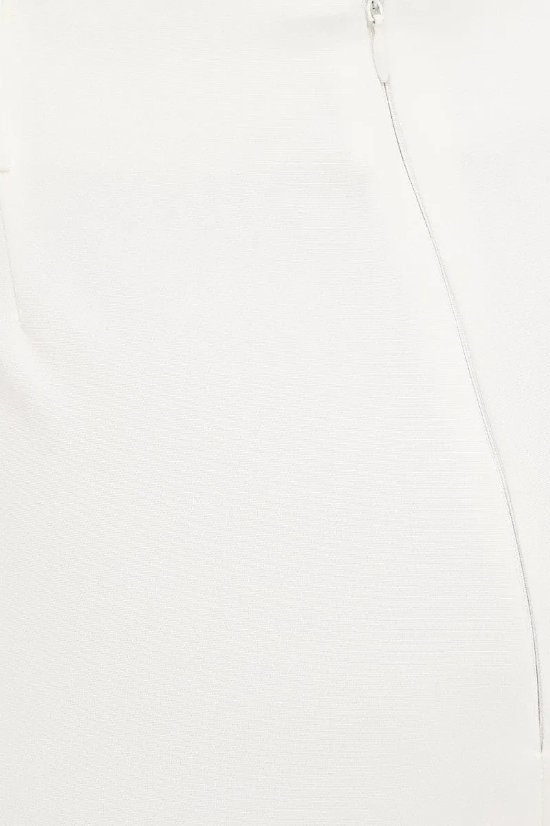 White Flare Pants Mid Rise