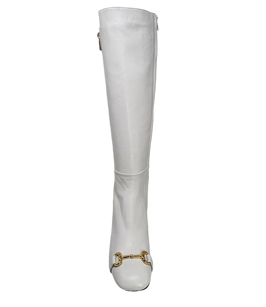 White Tall Lock Boot