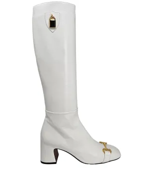 White Tall Lock Boot