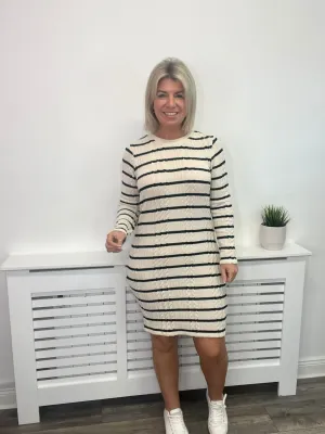 WILLOW SHORT KNIT DRESS (BIRCH/BLACK)